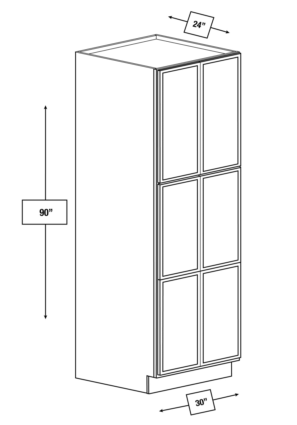 Brentwood Fawn Slim Shaker Pantry Cabinet 30 in. x 24 in. x 90 in.