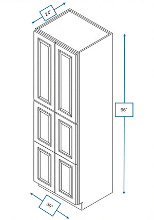 Chalet White Raised Panel Tall Cabinet 30 in. x 24 in. x 96 in.