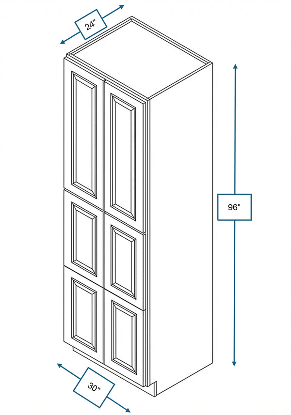 Chalet White Raised Panel Tall Cabinet 30 in. x 24 in. x 96 in.