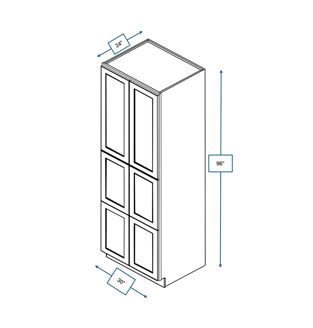 Nantucket Bluff 30 in. Wide x 24 in. Deep x 96 in. Tall - Pantry Shaker Cabinet