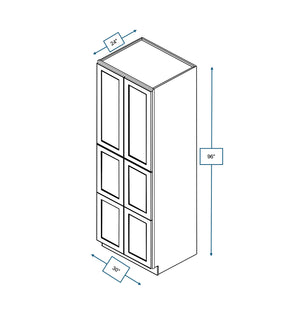 Hampton Pewter 30 in. Wide x 24 in. Deep x 96 in. Tall - Pantry Shaker Cabinet