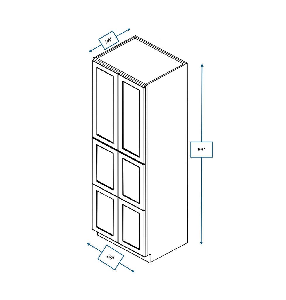 Hampton Pewter Shaker Hampton Pewter Shaker Pantry Cabinet 30 in. x 24 in. x 96 in.