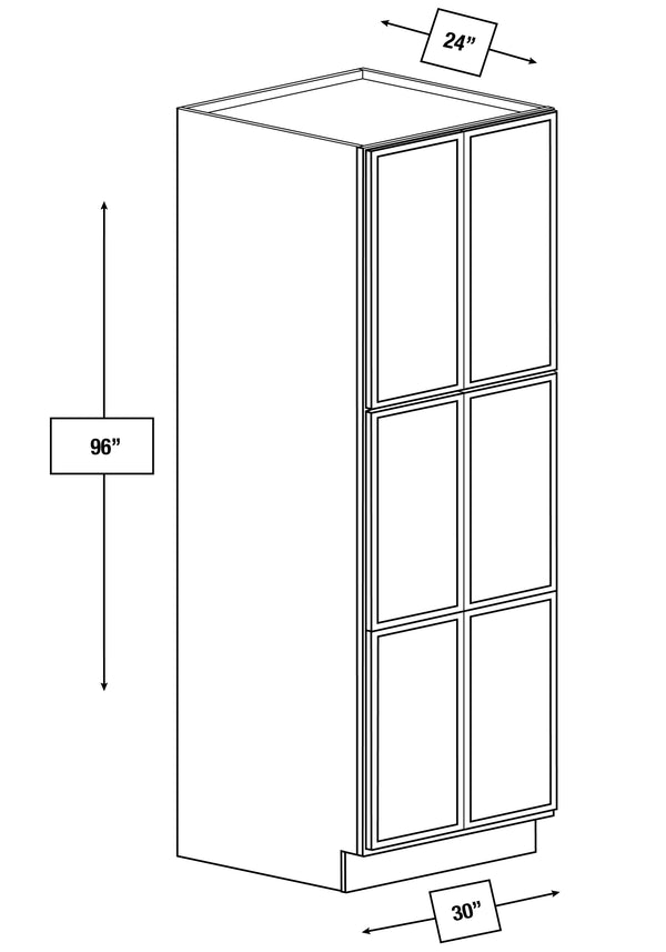 Franklin White Slim Shaker Tall Cabinet 30 in. x 24 in. x 96 in.