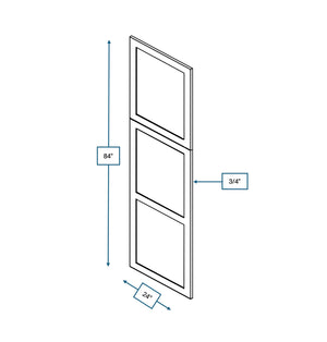 Platinum Grey .75 in. Wide x 24 in. Deep x 90 in. Tall - Decorative End Panel for Pantry/Oven Shaker Cabinet