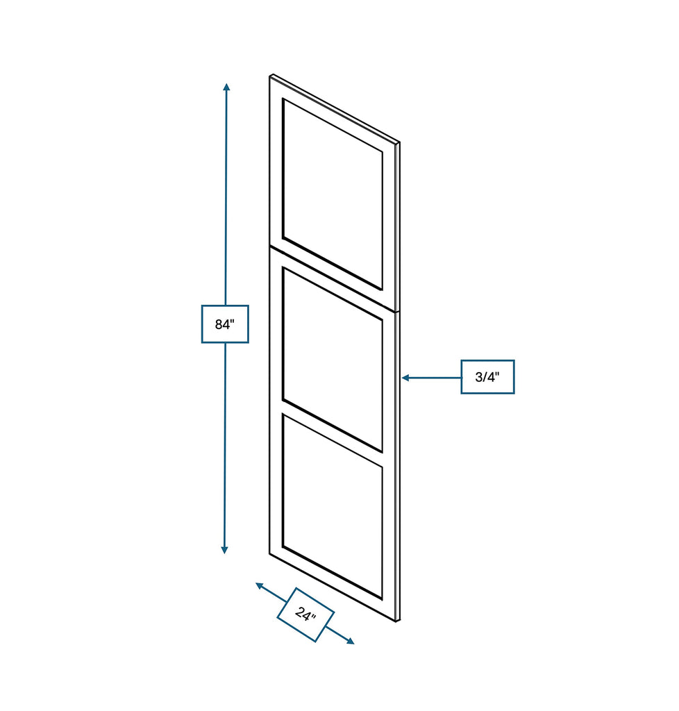 Platinum Grey Shaker Decorative end panel- Pantry, Oven 24 in. x 96 in.