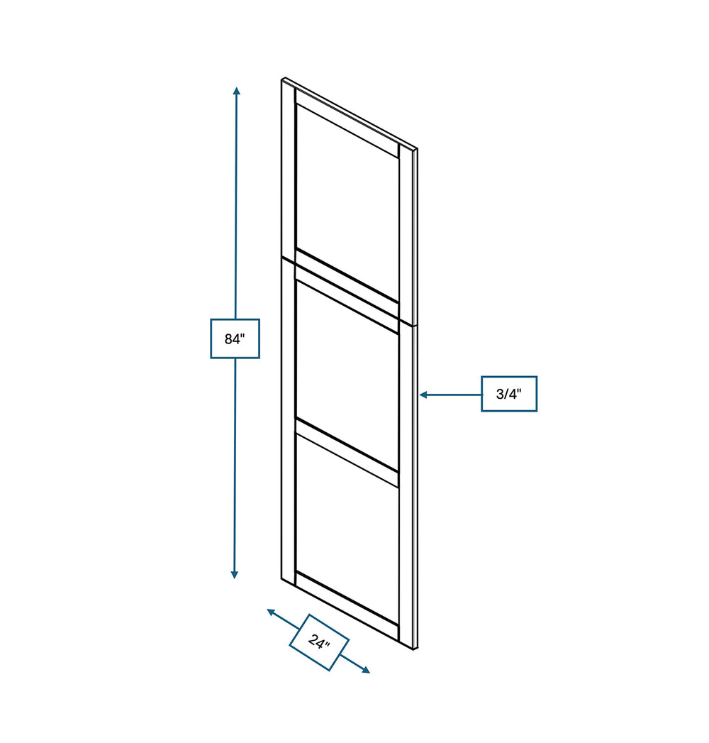 Malibu White 24 in. Wide x .75 in. Deep x 84 in. Tall - Decorative End Panel for Pantry/Oven Shaker Cabinet