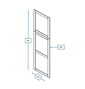 Malibu White 24 in. Wide x .75 in. Deep x 84 in. Tall - Decorative End Panel for Pantry/Oven Shaker Cabinet