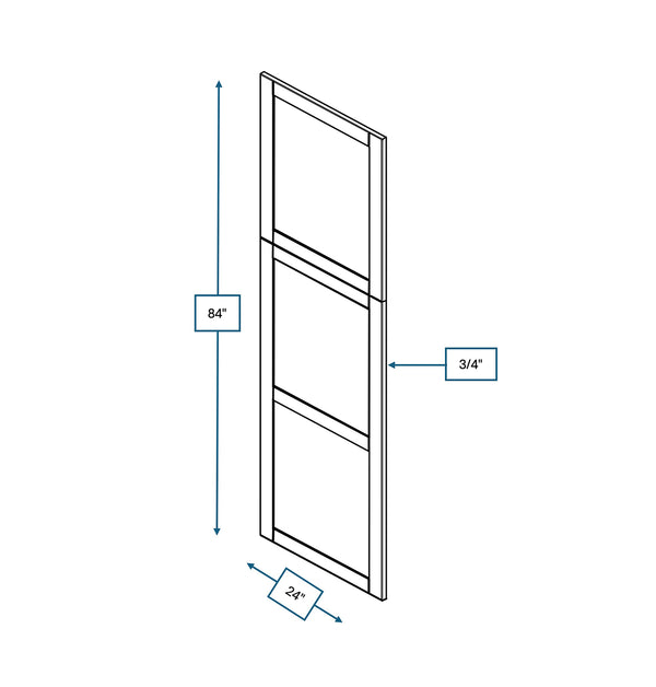 Malibu White 24 in. Wide x .75 in. Deep x 84 in. Tall - Decorative End Panel for Pantry/Oven Shaker Cabinet