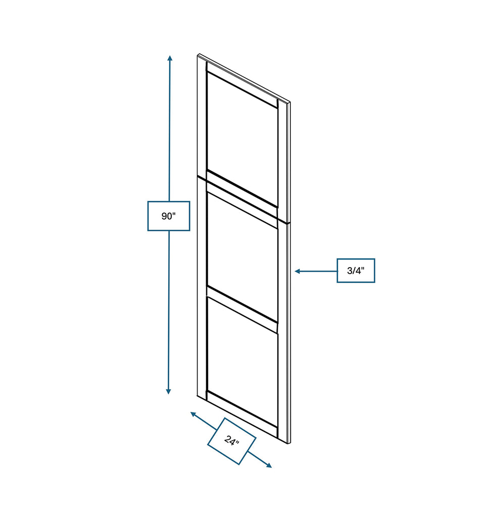 Malibu White Shaker Decorative end panel- Pantry, Oven 24 in. x  90 in.