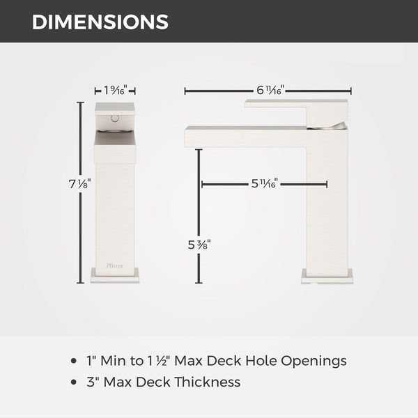 Dumont Bathroom Faucet Single Control 1 Handle Spot Defense Brushed Nickel
