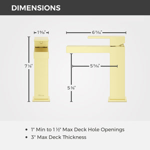 Dumont Bathroom Faucet Single Control 1 Handle Spot Defense Brushed Gold
