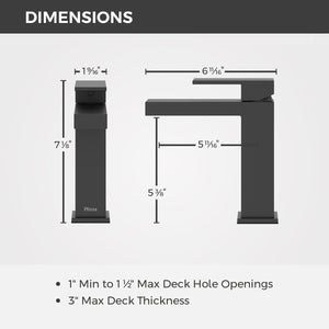 Dumont Bathroom Faucet Single Control 1 Handle Spot Defense Matte Black