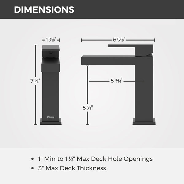 Dumont Bathroom Faucet Single Control 1 Handle Spot Defense Matte Black