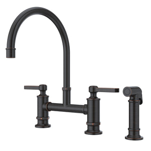 Port Haven Kitchen Faucet Bridge 2-Handle Tuscan Bronze