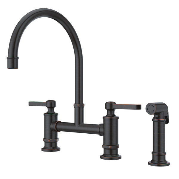 Port Haven Kitchen Faucet Bridge 2-Handle Tuscan Bronze