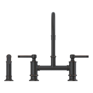 Port Haven Kitchen Faucet Bridge 2-Handle Tuscan Bronze