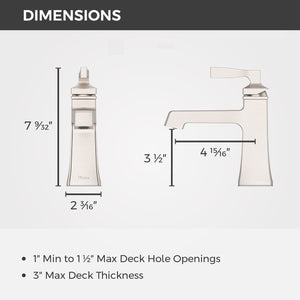 Holliston Bathroom Faucet Single Control 1 Handle Spot Defense Brushed Nickel