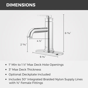 Havenridge Bathroom Faucet Single Control 1 Handle Polished Chrome