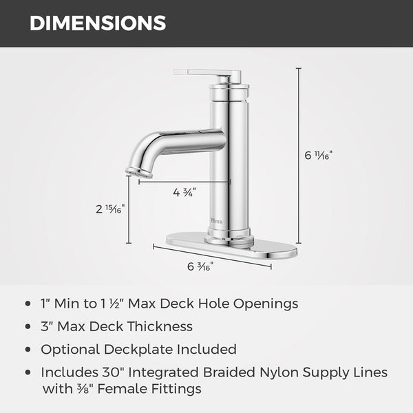 Havenridge Bathroom Faucet Single Control 1 Handle Polished Chrome