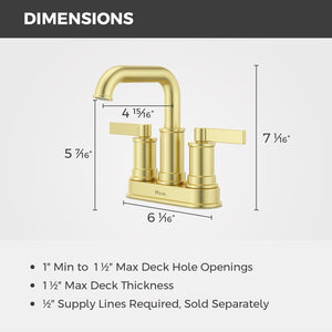 Havenridge Bathroom Faucet 4In Centerset 2 Handle Brushed Gold