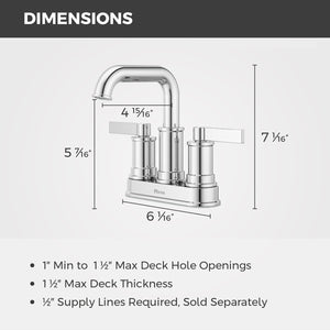 Havenridge Bathroom Faucet 4In Centerset 2 Handle Polished Chrome