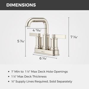 Havenridge Bathroom Faucet 4In Centerset 2 Handle Polished Nickel