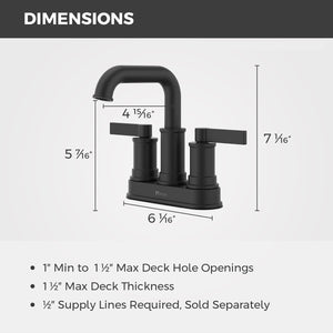 Havenridge Bathroom Faucet 4In Centerset 2 Handle Spot Defense Matte Black