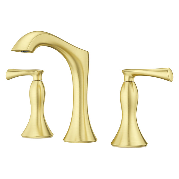 Rhen Bathroom Faucet Widespread Faucet 2-Handle Brushed Gold