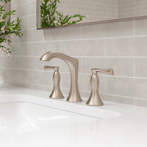 Rhen Bathroom Faucet Widespread Faucet 2-Handle Brushed Nickel