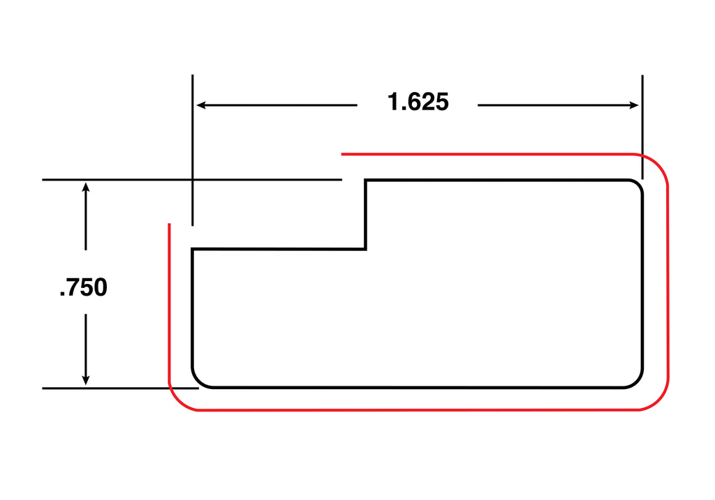 Flat Light Rail 8 ft. x 1.6 in. x .7 in. White