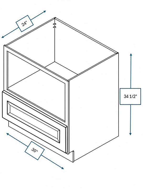 Harbour Town White Bevel Shaker 30 in. Microwave Base Cabinet