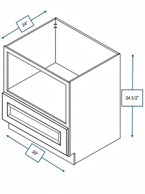 Broad Creek Blue Bevel Shaker 30 in. Microwave Base Cabinet