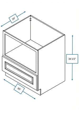 Montpelier Sage Raised Panel 30 in. Microwave Base Cabinet