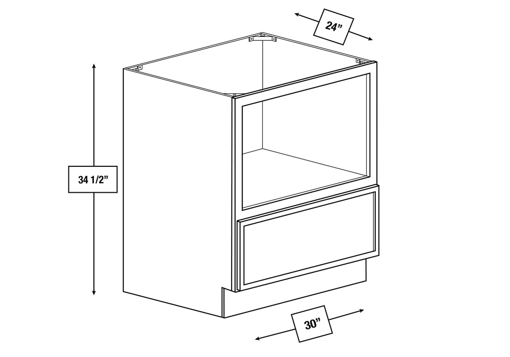 Brentwood Fawn Slim Shaker 30 in. Microwave Base Cabinet