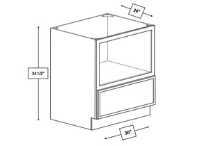 Franklin White Slim Shaker 30 in. Microwave Base Cabinet