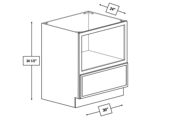 Franklin White Slim Shaker 30 in. Microwave Base Cabinet