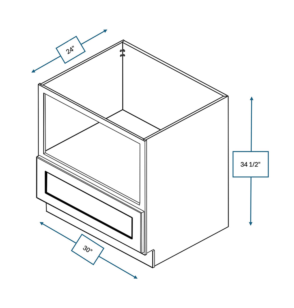 Builder's Pride Bluff Shaker 30 in. Microwave Base Cabinet