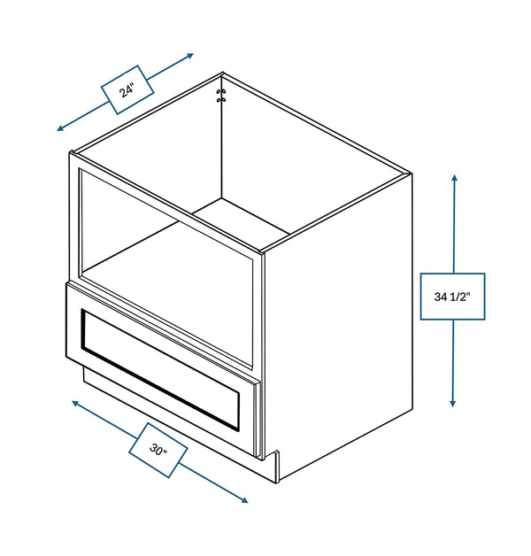 Platinum Grey 30 in. Wide x 24 in. Deep x 34.5 in. Tall - Microwave Base Shaker Cabinet