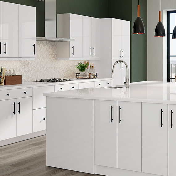 Shop Metro Gloss White European Style Cabinets