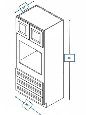 Harbour Town White Bevel Shaker 33 in. x 24 in. x 84 in. Double Oven Cabinet