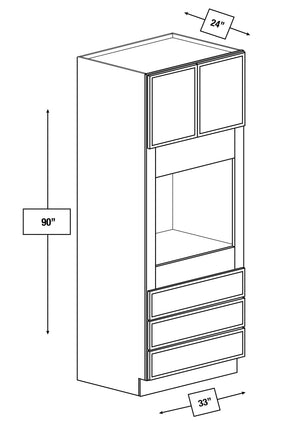 Franklin White Slim Shaker 33 in. x 24 in. x 90 in. Double Oven Cabinet