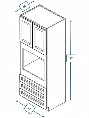 Harbour Town White Bevel Shaker 33 in. x 24 in. x 96 in. Double Oven Cabinet