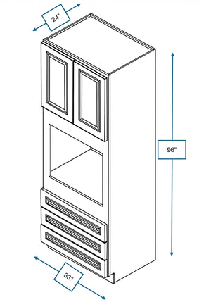 Montpelier Sage Raised Panel 33 in. x 24 in. x 96 in. Double Oven Cabinet