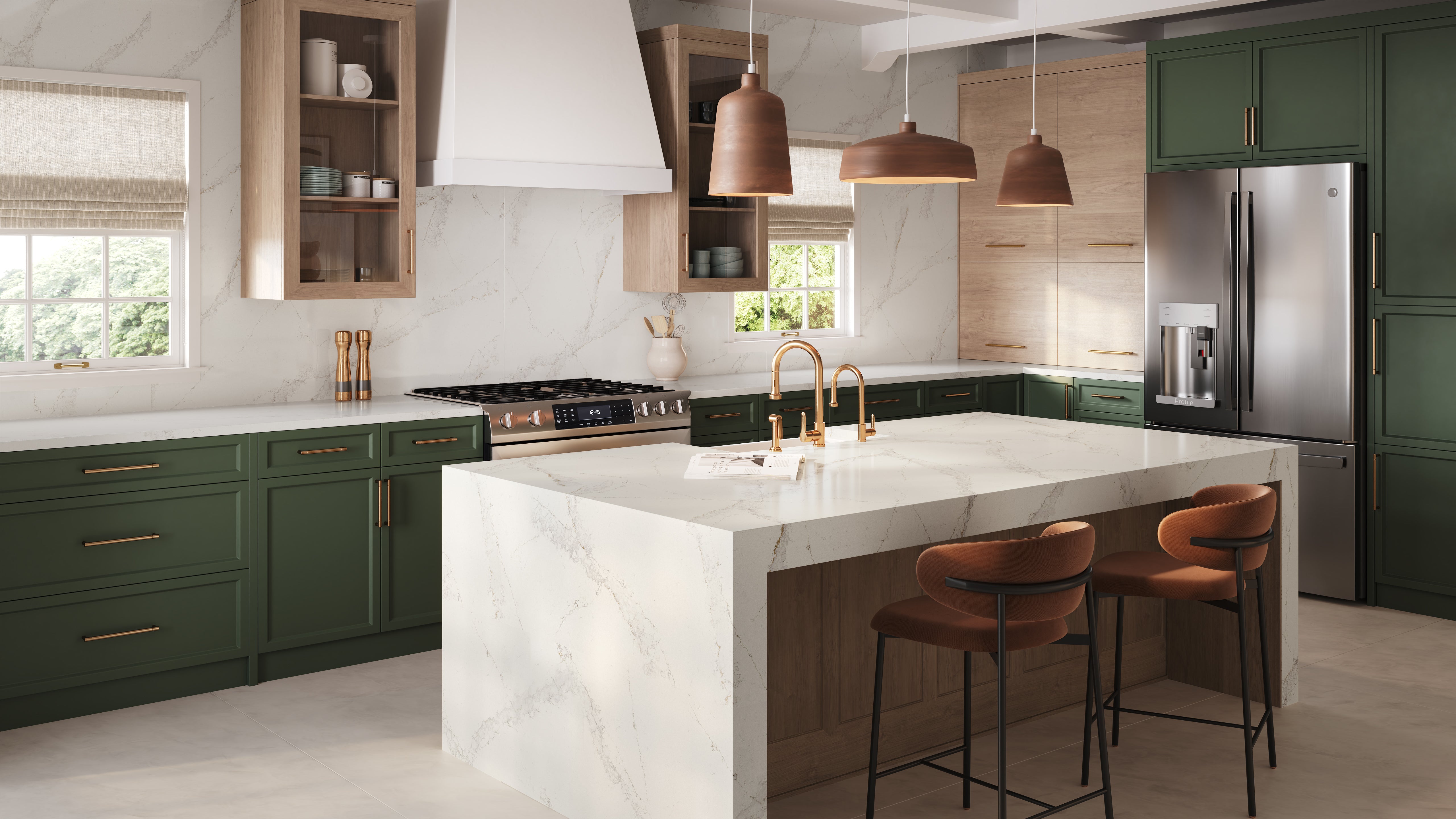 Corsica Gold Bronze Mirage Quartz | Cabinets To Go