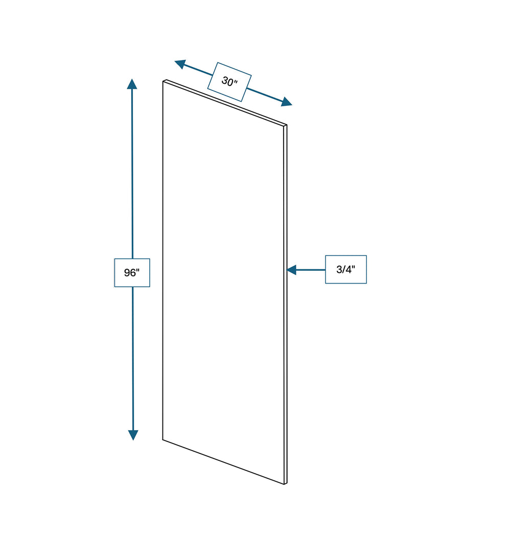 Platinum Grey .75 in. x 30 in. x 96 in. Shelving for Shaker Cabinet