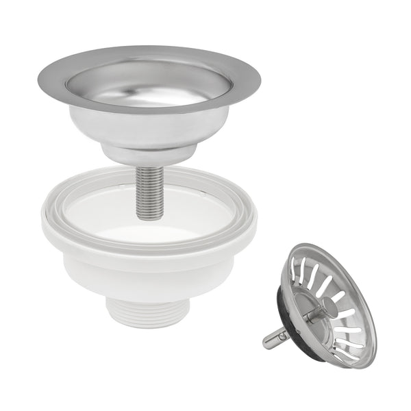 Kitchen Sink Basket Strainer Drain Assembly Stainless Steel