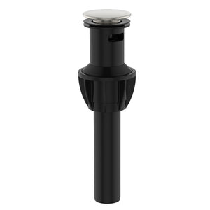 Push Pop-Up Bathroom Sink Drain Stopper with Overflow Brushed Nickel Stainless Steel