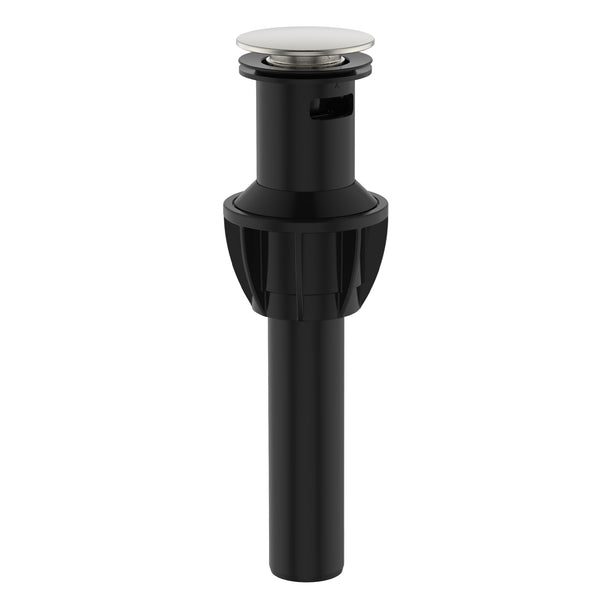 Push Pop-Up Bathroom Sink Drain Stopper with Overflow Brushed Nickel Stainless Steel