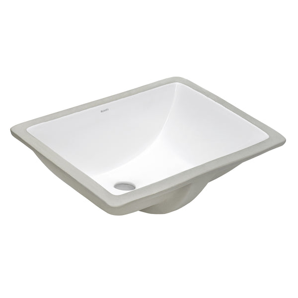 Vanity Sink 20 x 15 Undermount White Rectangular Porcelain Ceramic with Overflow