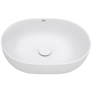19-inch Matte White epiStone Solid Surface Modern Bathroom Vessel Sink